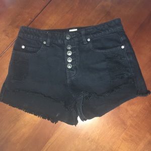 Rip curl high waisted black denim shorts size 5